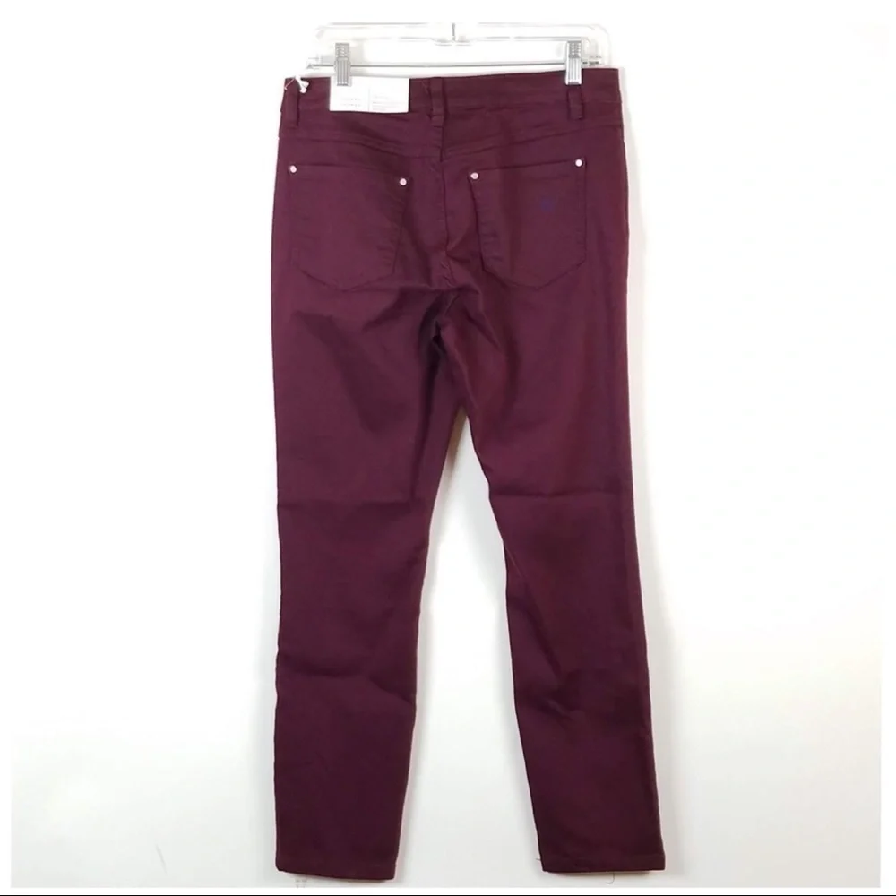 LC Lauren Conrad Burgundy Skinny Jeans Mid Rise Stretch Slim Fit NWT 6